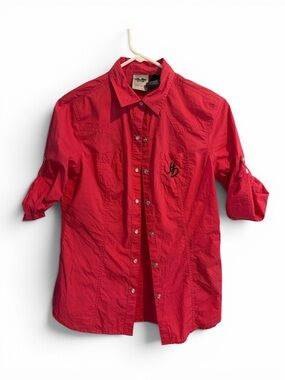 Harley-Davidson Pink Button-Up Shirt with Pearl Snap Vintage